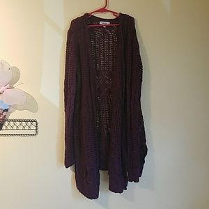 Maroon crochet sweater